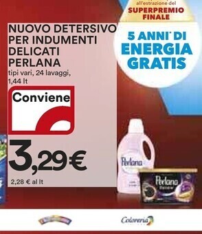 Ipercoop Perlana nuovo detersivo per indumenti delicati offerta