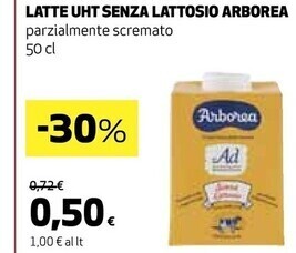 Coop Arborea latte uht senza lattosio offerta