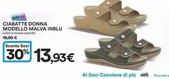 Ipercoop Inblu ciabatte donna modello malva offerta