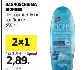 Coop Bionsen bagnoschiuma offerta