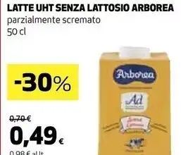 Ipercoop Arborea latte uht senza lattosio offerta