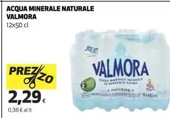 Ipercoop Valmora acqua minerale naturale offerta