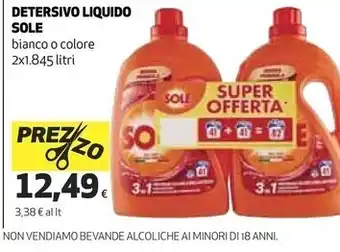 Ipercoop Sole detersivo lavatrice offerta
