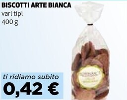 Ipercoop Arte bianca biscotti offerta