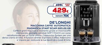 Euronics De'Longhi Macchina Caffe' Automatica Magnifica Start ECAM 220.22.GB offerta