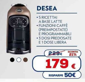 Euronics Lavazza Desea offerta