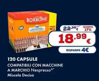 Euronics Caffè Borbone 120 Capsule Compatibili con Macchine a Marchio Nespresso offerta
