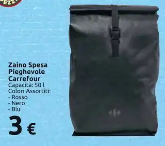 Carrefour Market Zaino Spesa Pieghevole Carrefour 50 L offerta
