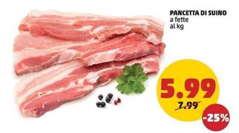 PENNY Pancetta di Suino a fette offerta