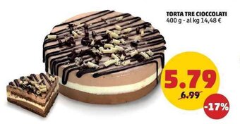 PENNY Torta Tre Cioccolati 400 g offerta