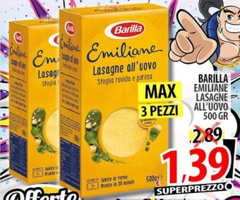 Il Genio Supermercato Barilla Emiliane Lasagne All'Uovo 500 gr offerta