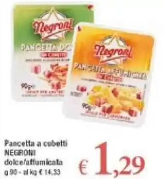 A&O Negroni Pancetta a cubetti 90g offerta
