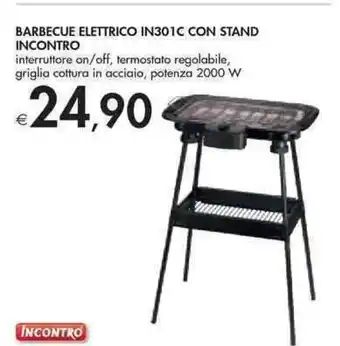 Bennet Barbecue Elettrico In301C Con Stand Incontro 2000W offerta