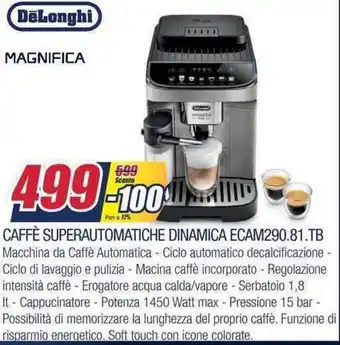 Trony DeLonghi Caffè Superautomatiche Dinamica ECAM290.81.TB offerta