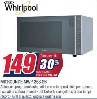 Trony Whirlpool Microonde MWP 253 SB offerta