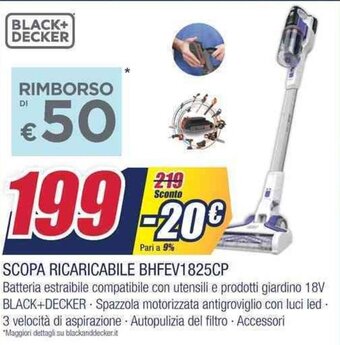 Trony Black+Decker Scopa Ricaricabile BHFEV1825CP offerta