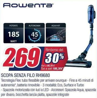 Trony Rowenta Scopa Senza Filo RH9680 offerta