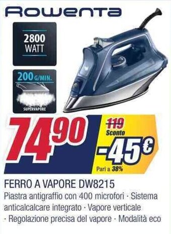 Trony Rowenta Ferro a Vapore DW8215 offerta