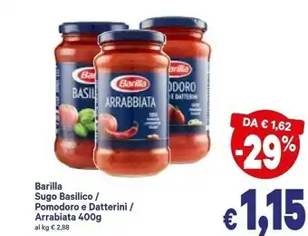 A&O Barilla Barilla Sugo Basilico Salsa 400 g offerta