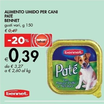 Bennet Bennet Alimento Umido Per Cani Paté offerta