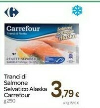 Carrefour Carrefour - Salmone Selvaggio Dell'Alaska Tranci Di Filetto 250 G(ml) offerta