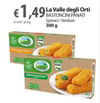 Extra Supermercati La Valle degli Orti Bastoncini Panati Spinaci/Verdure 300 g offerta