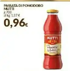 Doro Supermercati Mutti Passata Di Pomodoro 700 G(ml) offerta
