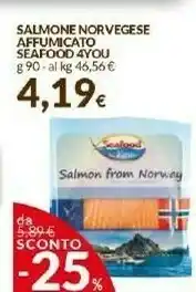 Doro Supermercati Salmone Norvegese Affumicato Seafood offerta
