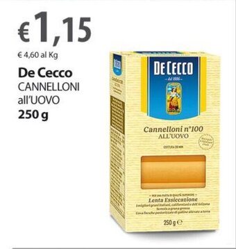 De Cecco Cannelloni all'Uovo 250 g
