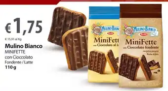 Extra Supermercati Mulino Bianco Minifette con Cioccolato Fondente/Latte 110 g offerta