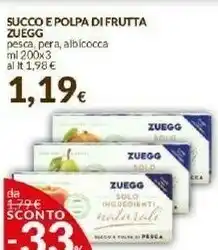 Doro Supermercati Zuegg Succo E Polpa Di Albicocca 100% Naturale 200 G(ml) offerta