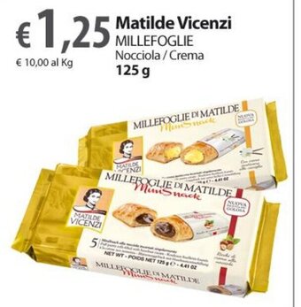 Extra Supermercati Matilde Vicenzi Millefoglie Nocciola/Crema 125 g offerta
