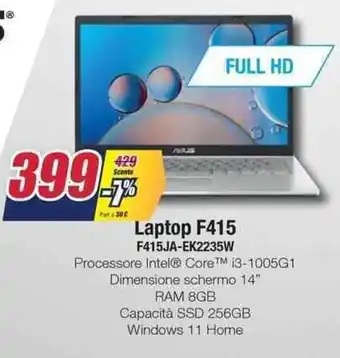 Trony Asus Laptop F415 F415JA-EK2235W offerta
