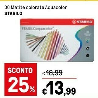 Iper La Grande Stabilo 36 Matite Colorate Aquacolor offerta