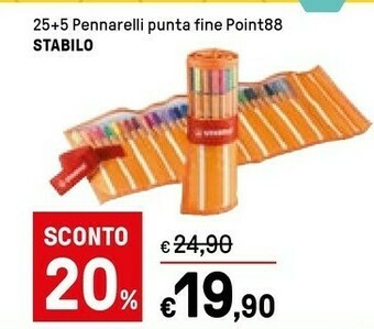 Iper La Grande Stabilo 25+5 Pennarelli Punta Fine Point88 offerta