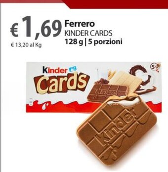 Extra Supermercati Ferrero Kinder Cards 128 g / 5 porzioni offerta