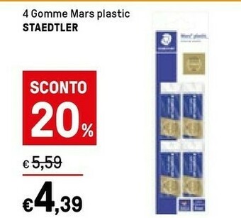 Staedtler 4 Gomme Mars Plastic