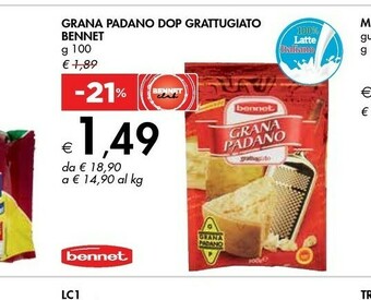 Bennet Bennet Grana Padano Dop Grattugiato offerta