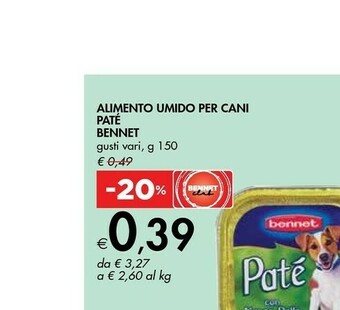 Bennet Bennet Alimento Umido Per Cani Paté offerta