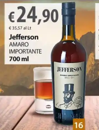 Extra Supermercati Jefferson Amaro Importante 700 ml offerta