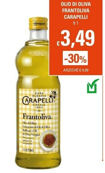 Basko Carapelli Olio Extra Vergine Di Oliva Il Frantolio 1000 G(ml) offerta