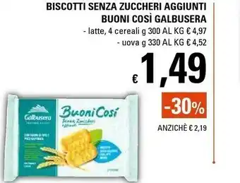 Basko Galbusera Buoni Così Frollino Senza Zuccheri Aggiunti 330 G(ml) offerta