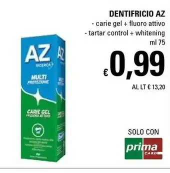 Az Dentifricio Carie Gel + Fluoro Attivo 75ml