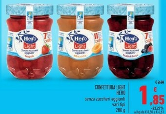 Conad Hero Pesche Light 280 G(ml) offerta