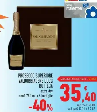 Conad Bottega Valdobbiandene Presecco Superiore Docg 750ml offerta