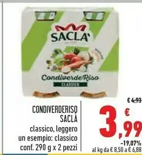 Conad Saclà CondiverdeRiso 580 G(ml) offerta