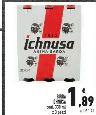 Conad Ichnusa Birra 330 G(ml) offerta
