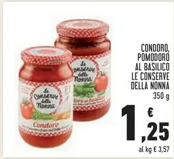 Conad Le Conserve Della Nonna - Condoro Sugo Al Pomodoro 350 G(ml) offerta