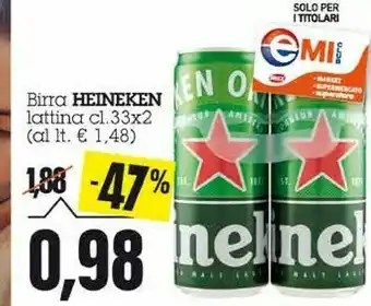 Emi Supermercati Heineken Birra Lattina offerta