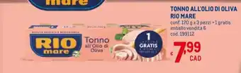 Metro Rio Mare Tonno All'Olio Di Oliva 120 g x 3 pezzi + 1 gratis offerta
